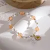 Pulseira de Pérola e Cristal Irregular Design Original Verão 2024 Estilo Chinês Beleza Oriental~ Pulseira de Pérola