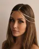 Europeo y Americano Más Vendido Cadena de Pelo de Borla Simple Multicapa Accesorios Femeninos Novia Accesorios de Boda Moda Cadena para la Frente Bohemia