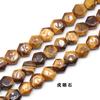 Venta al por mayor piedra natural tallada forma hexagonal ágata calcedonia cuentas sueltas joyería horquilla pulsera accesorios productos semiacabados