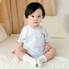 Ropa de Bebé de Seda Mameluco de Manga Corta Verano Delgada Capa Base Ropa Interior Recién Nacido Unisex Mameluco Clase A