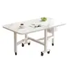 Mesa Plegable Habitación de Alquiler para el Hogar Mesa de Comedor Plegable Simple Apartamento Pequeño con Ruedas Mesa Plegable Móvil Push-Pull