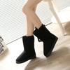 Botas de Neve Femininas Novas de Inverno 2026 Forradas com Lã do Fabricante, Botas Femininas de Algodão Planas de Cano Médio, Botas de Neve Femininas Quentes