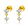 Novos Brincos de Cobre de Luxo Leve Estilo Europeu e Americano, Brincos Versáteis Exquisitos com Zircônia Fashion Transfronteiriça, Tarraxas e Pingentes de Orelha Atacado