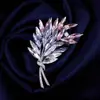 Broche de Espiga de Trigo con Ramo de Cristal Estilo Joyería de Lujo de Alta Gama, Elegante y Lujoso, Exquisito Accesorio para Abrigo