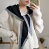 2019 Novo estilo cachecol ins estilo simples elegante triângulo cachecol das mulheres cor sólida cachecol inverno das mulheres xale de malha outono