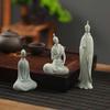 Pedra de areia verde Zen Estátua de Buda Wei do Norte Pequenos ornamentos Chá chinês criativo Pet Bonsai Micro Paisagem Escultura em pedra Decoração de aquário