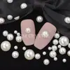 Arte de Uñas Media Cara Perla de Imitación Blanco Crudo Parche de Perlas Semircírculo Base Plana Perla Redonda Accesorios Hechos a Mano DIY