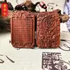 Pingente de Juba de Pinheiro Wangnian atingido por raio Pingente de Joia Taoísta com Escultura da Maldição da Luz Dourada Colar