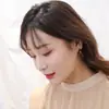 Pendientes de Gota Estilo Coreano Simple Retro Teñidos al Aceite Color Borgoña, Elegantes y con Estilo, Pendientes de Alta Gama para Mujer