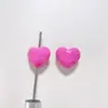 Cuentas acrílicas en forma de corazón moldeadas por inyección, cuentas de corazón de colores sólidos con agujeros rectos, accesorios hechos a mano para bolígrafos de cuentas DIY