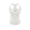 Top Estilo Lujuria Pura de Chica Caliente Verano 2025 Nuevo Estilo Diseño de Tirantes Finos sin Espalda Torcido en el Pecho Chaleco Halter Ajustado