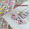Popular en línea huevo de paloma diamante broca para uñas joyería Diamante Súper Brillante denier fondo puntiagudo forma especial diamante ovalado rectangular para pegar en la uña Diamante