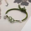Pulsera de eslabones estilo chino Libro Rojo Cuerda de mano tejida de imitación de jade Estilo étnico Versátil Artística Suave Joyería