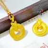 Loja de Ouro Mesmo Estilo Ouro Antigo Gravado Cabeça de Cavalo Baifuma Fivela de Segurança Pingente Novo Pingente de Fivela de Segurança do Cavalo do Zodíaco Chinês