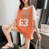 Roupas esportivas falsas de duas peças para namoradas, novo conjunto de verão para meninas, roupas de basquete, shorts largos de manga curta folgados, conjunto de duas peças
