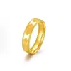 Anillos de Trébol de Cuatro Hojas Chapados en Oro de Alta Gama de Nicho de Moda Anillos de Pareja Anillo Cerrado de Calidoscopio de la Suerte de Imitación de Oro