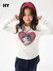Camiseta Infantil de Manga Longa 2026 Outono Nova Estilosa Camada Base para Meninas Crianças Médias e Maiores Top para Meninas Primavera 1
