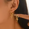 Pendientes Creativos Estilo Ins Europeo y Americano, Textura Galvanizada de Moda, Diseño Simple y Único, Pendientes en Forma de Serpiente