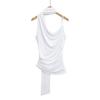 Deseo Puro Sexy Cuello Oscilante Cuello Halter Cinta Camisola Verano para Mujer Chica Caliente Cintura Irregular Adelgazante Chic Top