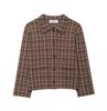 Atacado de Roupas Femininas Transfronteiriças Outono Novo Estilo Europeu e Americano Retrô Gola Lapela Xadrez Jaqueta de Tricô 4192145