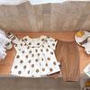 Conjunto de Camisa de Cuello de Muñeca y Pantalones Linterna Moderno y a la Moda para Niñas, Atuendo de Verano de Dos Piezas Estilo Coreano para Bebés
