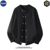 Cárdigan de punto de alta calidad marca NASA, suéter de cuello redondo para hombre, chaqueta superior de diseño de moda casual de otoño