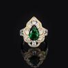2023 Nuevo Anillo transfronterizo TikTok venta caliente micro diamante incrustado anillo abierto de alta gama Dama anillo estilo corte retro