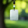 Joyería de Colgante de Jade Natural Tianshan con Cordón, Amuleto de Paz, Nube Auspiciosa, Colgante Pequeño de Jade al por Mayor
