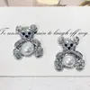 Accesorios DIY de Alta Venta con Diamantes Rosas y Plateado Galvanizado en Forma de Corazón de Oso con Lazo para Fundas de Teléfono, Pinzas para el Cabello, Hebillas de Zapatos