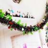Decoraciones Navideñas de Hojas Transfronterizas al por Mayor, Cintas Verde Oscuro, Decoraciones para Fiestas, Cintas de Espumillón Festivo, Decoraciones Navideñas