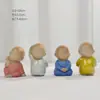 Mascota de té creativa pequeño monje Shama figura de palo brasilero cerámica decoración maceta micro paisajismo decoraciones de animales pequeños