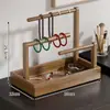 Soporte para Joyas para Exhibir Cuentas Budistas y Cuentas de Bodhi, Estante de Exhibición de Madera Maciza y Cristal de Gran Capacidad para Coleccionables, Estante para Colocar Relojes y Joyas