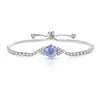 Tiktok Venta Caliente Pulsera de Piedras Preciosas Coloridas Corte Milenio Rosa Incrustada con Diamantes de Alto Carbono Súper Brillantes Transfronteriza Europea y Americana Tiktok Dropshipping