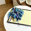 Nuevo Clip para Coleta de Pelo con Estampado Floral Tinta China para Mujer, Nuevo Clip de Cinta de Gama Alta para Cola de Caballo, Pinza de Tiburón para la Parte Posterior de la Cabeza