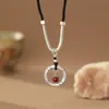 Collar de Paz de Plata Pura S999 Vintage Retro Artesanía Estilo Chino Único Cadena Creativa para Clavícula Mayoreo