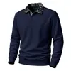 Sudadera POLO casual de moda para hombre, con forro polar pesado, estilo Costa Oeste, bloques de color, botones, cuello camisero, para otoño e invierno, de Amazon Europa y América