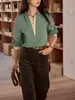 Camisa Falsa de Dos Piezas Estilo Retro Francés Solightr para Mujer Primavera 2026 Nueva Camisa de Manga Larga Holgada Pulóver