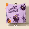 Manta de Flanela com Estampa de Fantasma Fofo Halloween Outono Inverno Espessa Quente Cobertor para Soneca Sofá Personalizado
