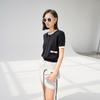 Tops de Nicho Moda de Hong Kong y Americana/Elegancia Estilo Francés Cárdigan de Punto de Manga Corta con Cuello Redondo