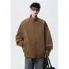 Nova Coleção Primavera e Outono 2026: Jaqueta de Trabalho Tendência com Gola Alta Cleanfit para Homens, Corte Amplo, Mangas Raglan, Roupa de Exterior Casual, Atacado