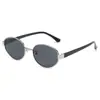 Óculos de Sol Ovais Clássicos Europeus e Americanos Metal Retrô Óculos de Sol à Prova de UV Simples para Street Style Óculos de Sol com Senso Avançado