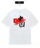 Nueva Moda Nacional China Camiseta de Manga Corta para Repostar Hombres y Mujeres Verano Hombro Caído Juventud Algodón Casual Bandera Roja Camiseta China