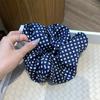Nuevo azul marino con lunares Anillo para el cabello de intestino grueso blanco elegante simple de alta gama Kagyu Cuerda para el cabello Lazo Tocado Accesorios para el cabello