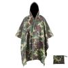Capa Camuflada Multifuncional de PVC Impermeable Lona Poncho para Lluvia de Cuerpo Entero Extendido Poncho de Montar Antitormenta Impermeable de Tres en Uno
