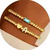 Aliexpress Pulsera Transfronteriza de Zirconia con Forma de Corazón de 26 Letras Nueva Moda Simple Elegante Joyería de Piedras de Nacimiento al por Mayor