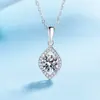 Collar de Plata de Ley S925 con Moissanita de 1 Quilate para Mujer, Colgante Hueco de Gota de Agua, Tendencia de Moda Diaria, Regalo de Vacaciones
