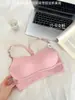 Nuevo Top de Tirantes de Moda Estilo Coreano con Letras, Doble Tirante, Sujetador Incorporado, Cómodo para Usar Solo o Debajo, Camisola Strapless para Chicas Atrevidas