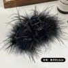 Estilo coreano Ins Style Feather Grab Grampo de cabelo de alta qualidade Grampo de cabelo de avestruz feminino Cabeça traseira Clipe de tubarão de pelúcia Grampo de cabelo Grampo de cabelo