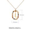 Collar europeo y americano transfronterizo de 26 letras en español para mujer, cadena de clavícula versátil, diseño de nicho con gema de cristal