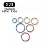 Cuffs para Oreja de Aleación de Titanio G23 de 1.2 mm de Espesor Aro Continuo Anillo para Nariz Aro para Oreja F136 Aleación de Titanio Joyería para Piercings Cuidado de Orejas Anillo para Labio